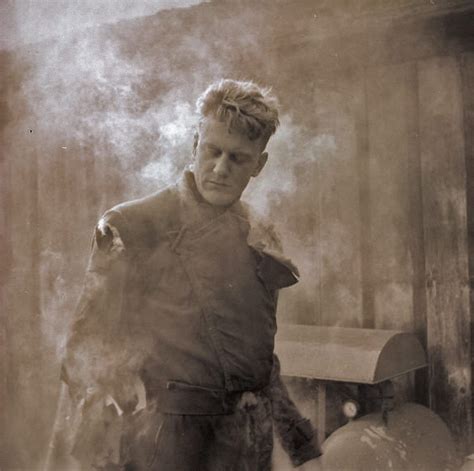 James Arness, literally smouldering behind the scenes in the 1951 ...