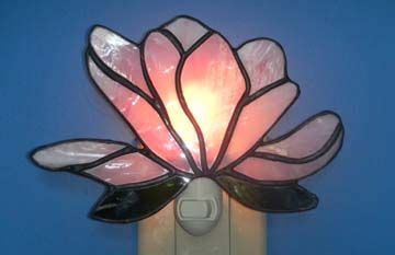 tulip tree night light | Stained glass night lights, Stained glass flowers, Stained glass candles