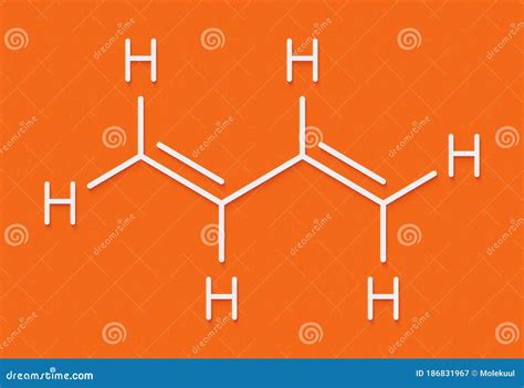 Polybutadiene Butadiene Rubber Polymer, Chemical Structure. Used In Manufacture Of Tires, Golf ...