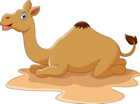 Cartoon funny camel sitting in desert 12805533 Vector Art at Vecteezy