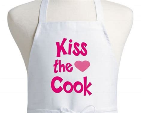 Kiss The Cook Aprons - Funny Chef Aprons For Men And Women Cooking In The Kitchen By CoolAprons