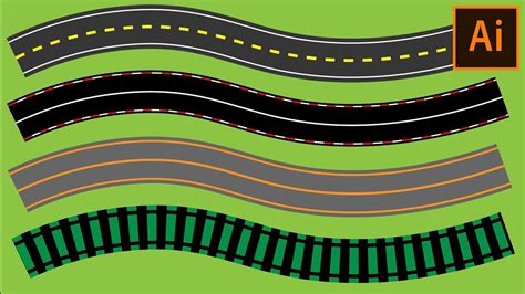 How to draw Roads in Adobe Illustrator - YouTube