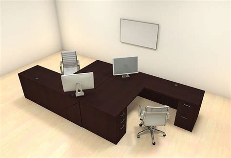 Two Persons Modern Executive Office Workstation Desk Set, #CH-AMB-F2 ...