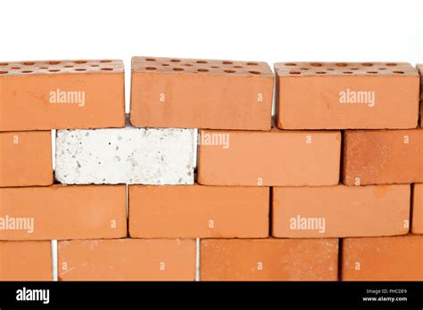 Red brick wall white cement hi-res stock photography and images - Alamy