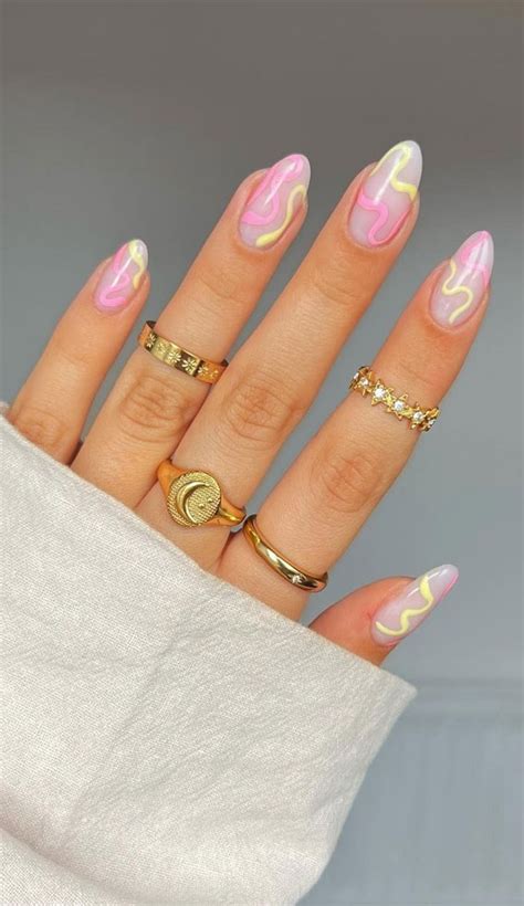 35 Nail Trends 2023 To Have on Your List : Pastel Swirl Gel Nails