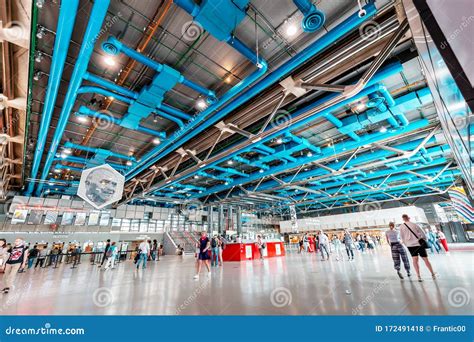 Tourists Inside of the Pompidou Centre of Modern Art Editorial Stock Photo - Image of complex ...