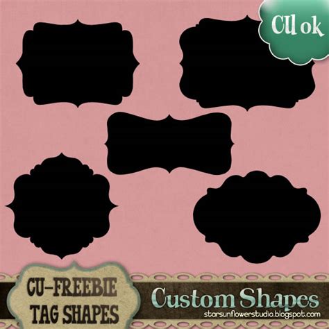 Custom Shapes Tags 2 by starsunflowerstudio on DeviantArt