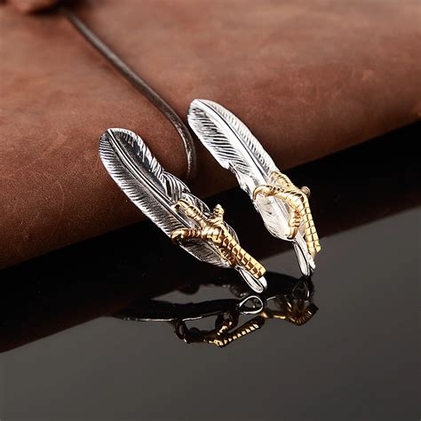 Newest Titanium Jewelry Vintage Men Pendants 316L Stainless Steel Feather Necklaces & Pendants ...