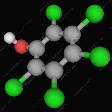 Pentachlorophenol molecule - Stock Image - F004/5927 - Science Photo Library