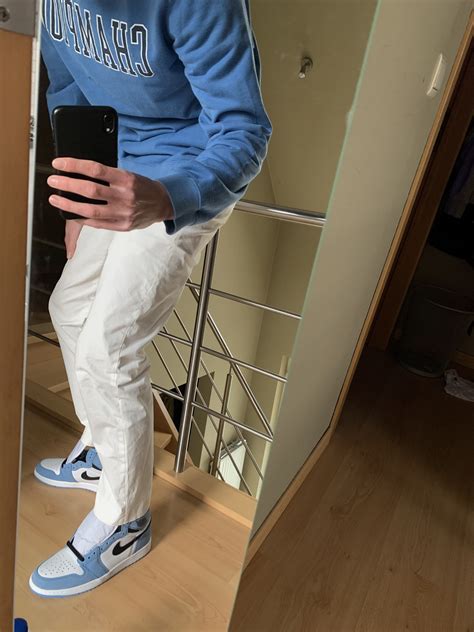 Jordan 1 University Blue outfit Champion fitpic drip niels__dm pants ...