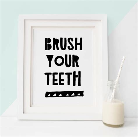 Brush Your Teeth Sign 50% OFF Printable Art Instant Printable - Etsy