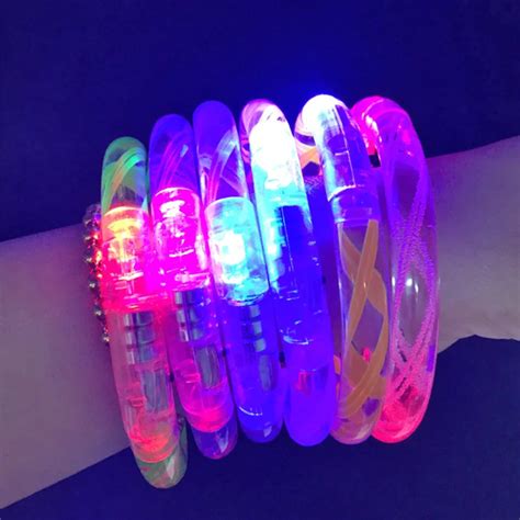 led party glow bracelets 80pcs/lot Led Bracelet Light Up Acrylic Bangle ...