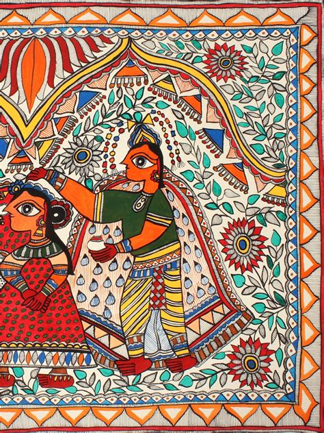 Draupadi's Cheer-Haran | Madhubani Painting | Exotic India Art