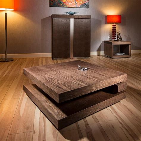 Large Square Dark Wood Coffee Table | Decoration Examples