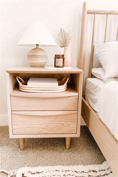 Lenia White Oak 2 Drawer Nightstand | Oak nightstand, White oak ...