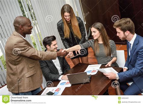 Business People Shaking Hands, Finishing Up a Meeting Stock Image - Image of multi, greeting ...