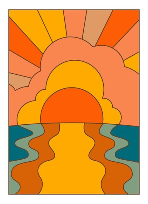 Horizon with sunset over lake or sea water mass 17519833 Vector Art at ...