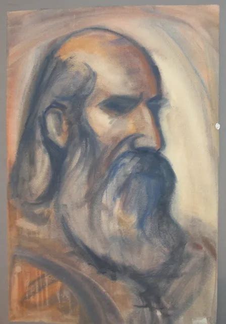 VINTAGE IMPRESSIONIST WATERCOLOR painting old man portrait $98.00 - PicClick