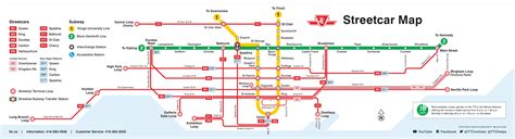 Toronto streetcar map - Map of Toronto streetcar (Canada)