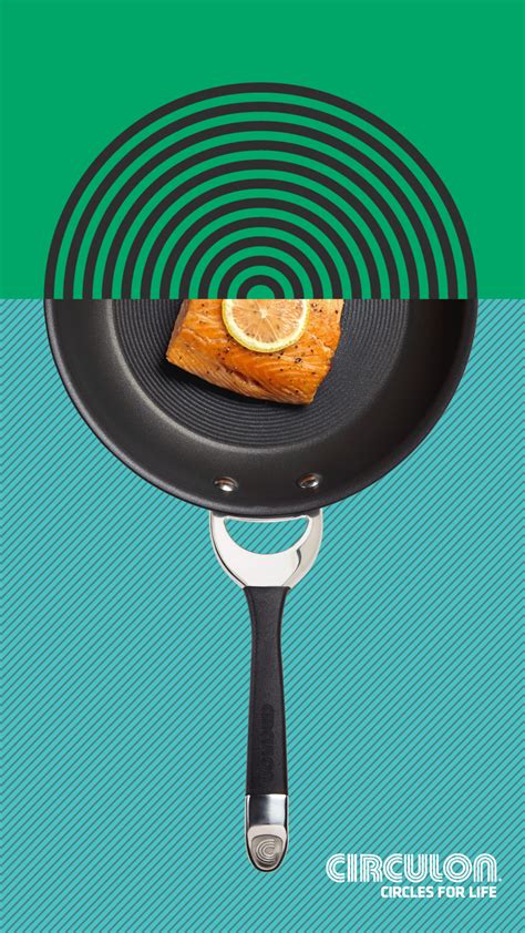 a frying pan with a piece of food on it and a circular design in the middle