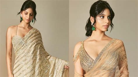 Suhana Khan Dreamy In Sarees; Plunging Blouses Grabs Attention