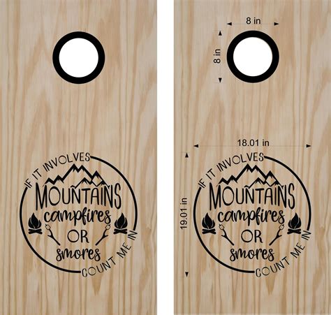 If It Involves Mountains Campfires Smores Cornhole Board Vinyl Decal Sticker Wedding Cornhole ...