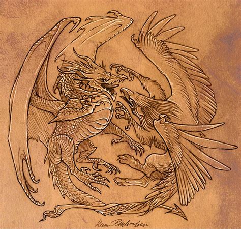 Dragon and Gryphon by KatePfeilschiefter on DeviantArt | Dragon art, Creature art, Dragon