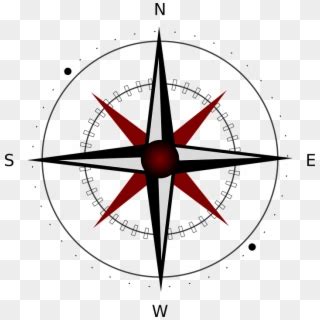 Compass East South North West Compass Rose - Direction On A Map, HD Png Download - 711x720 ...