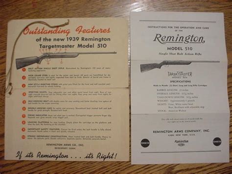 Remington 510 Targetmaster Instructions & Envelope - Picture 2