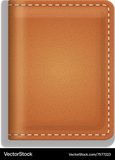 Leather diary or cooking book cover isolated on Vector Image