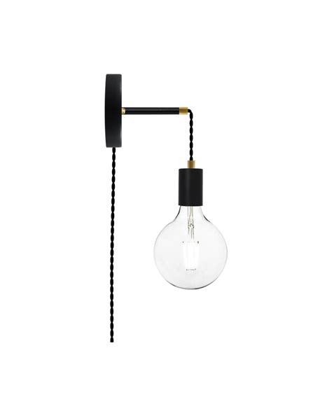 Plug-in Adjustable Wall Sconce: Black and Brass | Adjustable wall sconce, Plug in wall lights ...