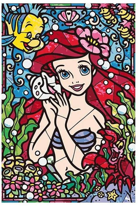 Disney Paint By Numbers Make Art While Passing The Time in 2020 | Disney stained glass, Disney ...