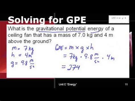 Solving for Gravitational Potential Energy (GPE) - YouTube