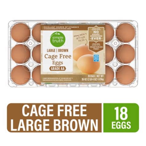 Simple Truth™ Natural Cage Free Large Brown Eggs, 18 ct - Smith’s Food and Drug