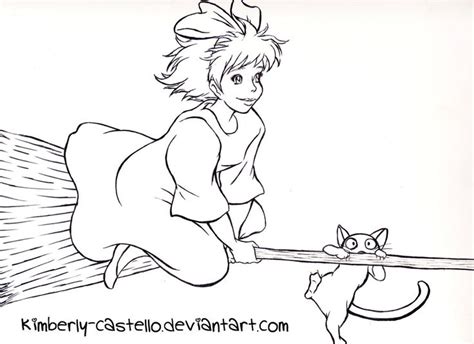 Kiki's Delivery Service Line-art by kimberly-castello | Studio ghibli art, Kiki's delivery ...