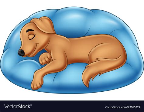 Cute dog cartoon sleeping on a pillow Royalty Free Vector