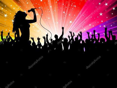 Female singer with crowd — Stock Photo © kjpargeter #9355474