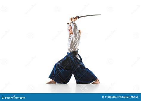 The Young Man are Training Aikido at Studio Stock Photo - Image of ninja, kenjutsu: 113164986