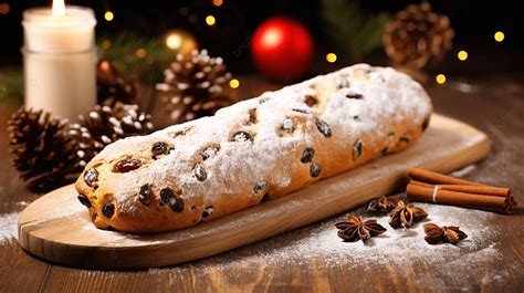 Traditional Christmas Stollen Cake With Recipe Ingredients Isolated On ...