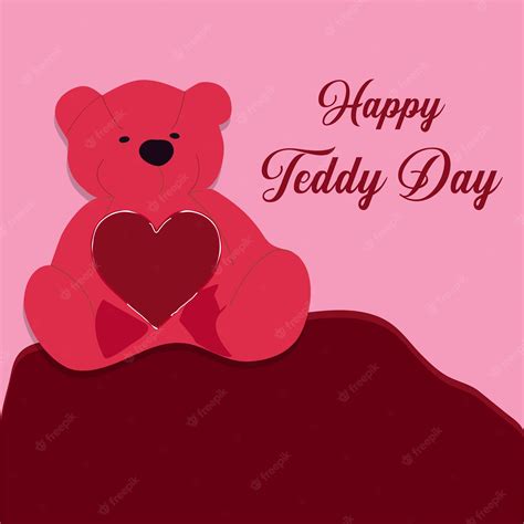 Premium Vector | Happy teddy day vector post design