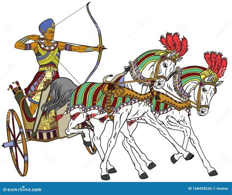 Ancient Egyptian chariot stock vector. Illustration of historical - 168458236