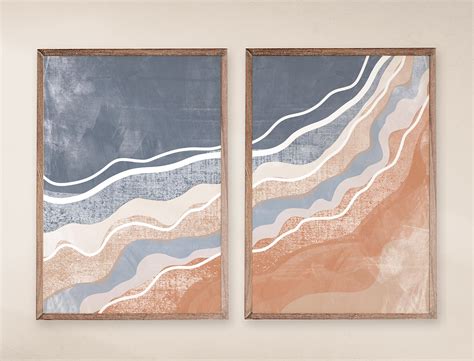 Printable Art Abstract Beach Print Set of 2 prints Beach | Etsy