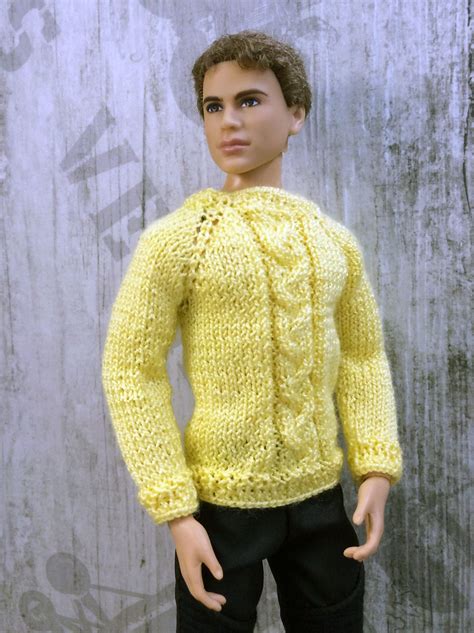 Handmade Ken doll clothes. Hand-knitted sweater for Ken | Doll clothes ...