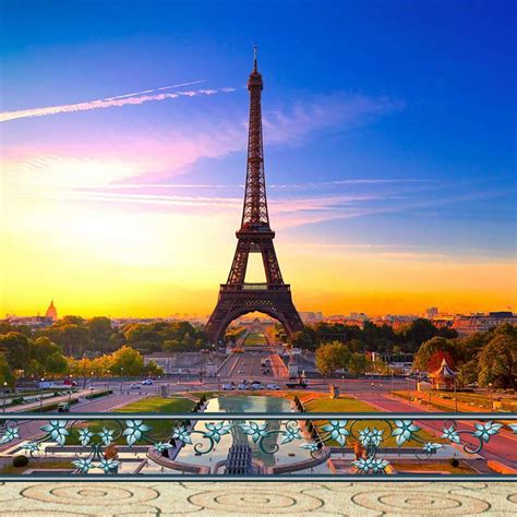 2019 Paris Eiffel Tower Photography Backdrop Beautiful City View Blue ...