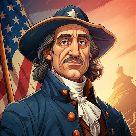 Premium AI Image | Christopher Columbus cartoon image with american flag background