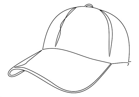 Premium Vector | Drawing one continuous line Baseball cap Linear style