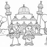 Ramadan Coloring Pages Mosque Lineart  Free Printable sketch template
