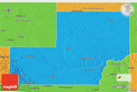 Political 3D Map of Meade County