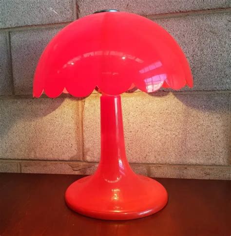 ORIGINAL RED MUSHROOM Lamp Space Age MCM Plastic MID CENTURY Desk Light RETRO $171.06 - PicClick