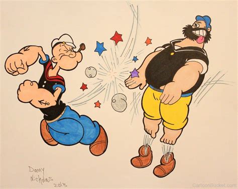 Popeye Fighting with Bluto